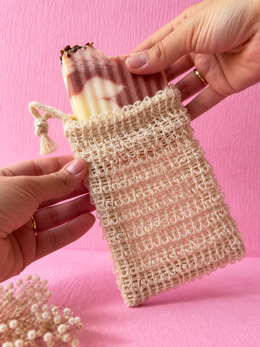 Bolsita de Sisal para Jabón Artesanal.